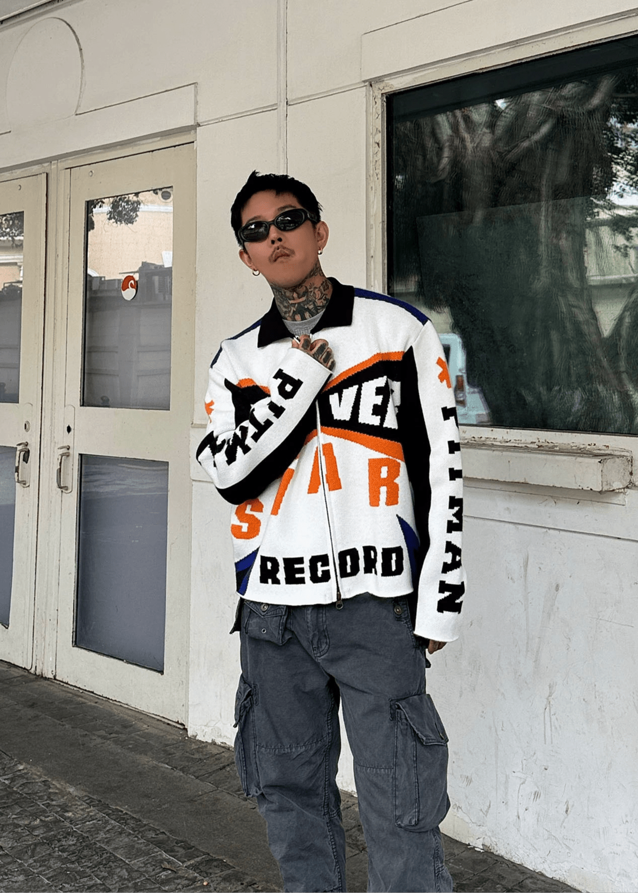 Racing Style Colorblock Knit Cardigan - Rick Circus