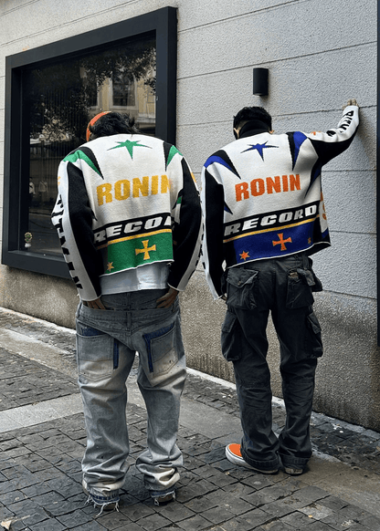 Racing Style Colorblock Knit Cardigan - Rick Circus