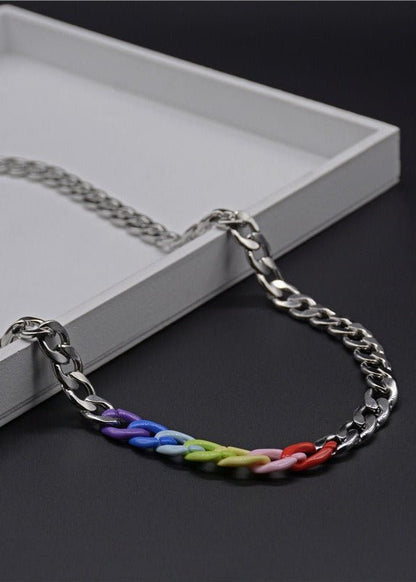 Rainbow Cuban Chain Necklace - Rick Circus
