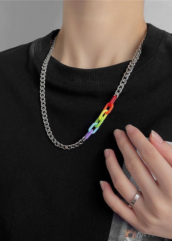 Rainbow Cuban Chain Necklace - Rick Circus