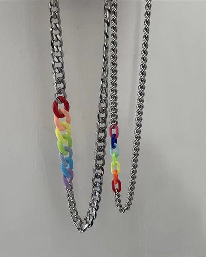 Rainbow Cuban Chain Necklace - Rick Circus