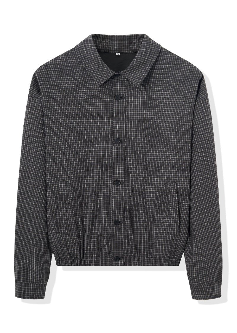 Relaxed Old Money Style Plaid Harrington Jacket - Rick Circus