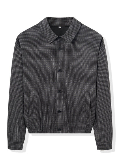 Relaxed Old Money Style Plaid Harrington Jacket - Rick Circus