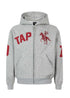 Retro Applique Embroidered Zip Hoodie - Rick Circus