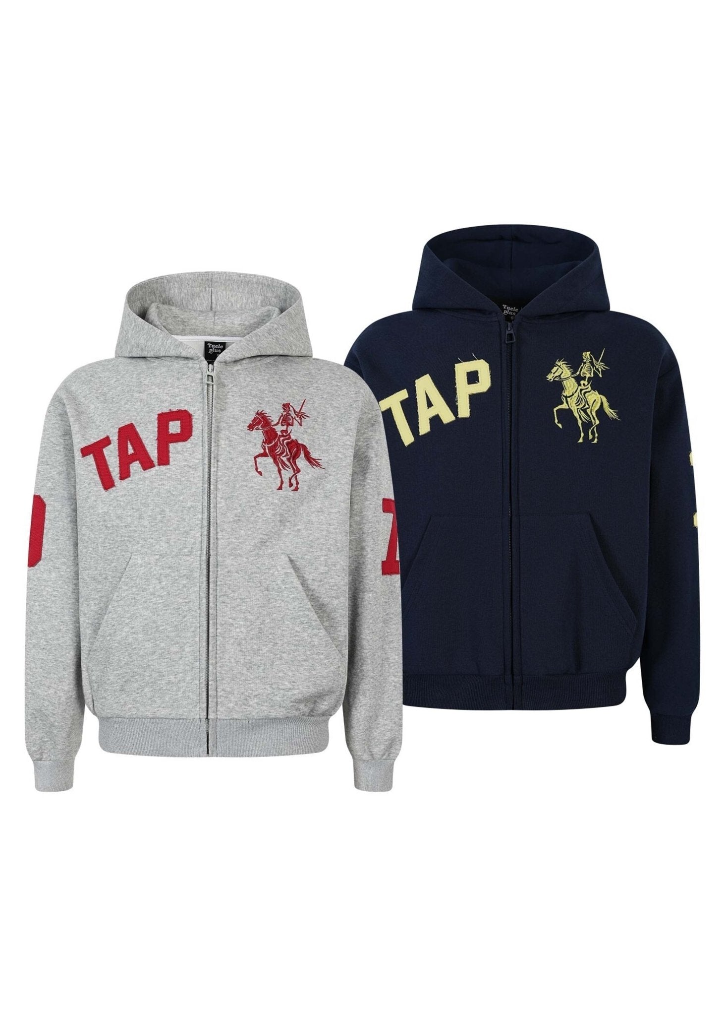 Retro Applique Embroidered Zip Hoodie - Rick Circus