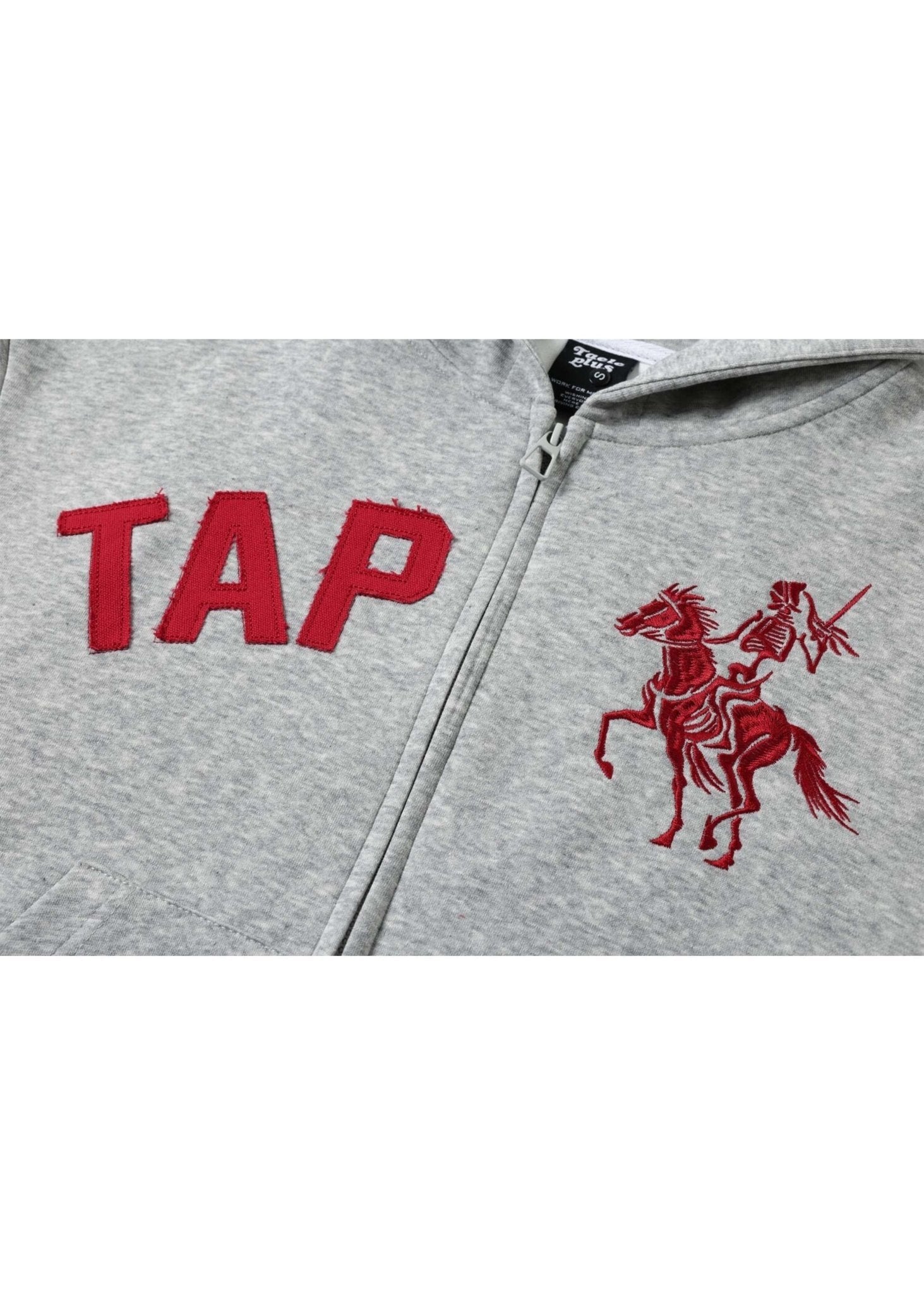 Retro Applique Embroidered Zip Hoodie - Rick Circus