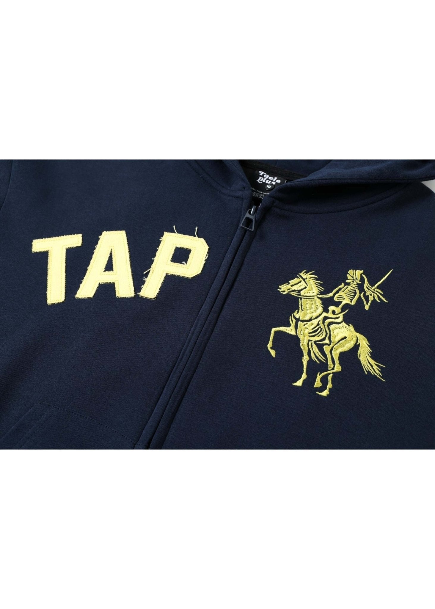 Retro Applique Embroidered Zip Hoodie - Rick Circus