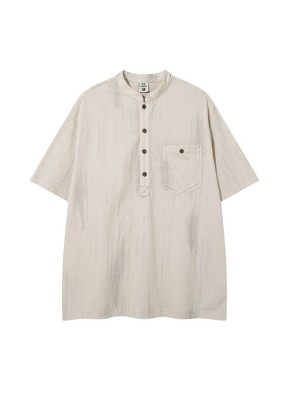 Retro Henley Short Sleeve T-shirt - Rick Circus