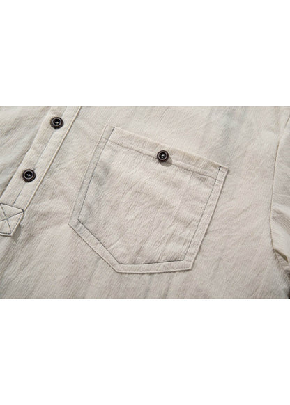Retro Henley Short Sleeve T-shirt - Rick Circus