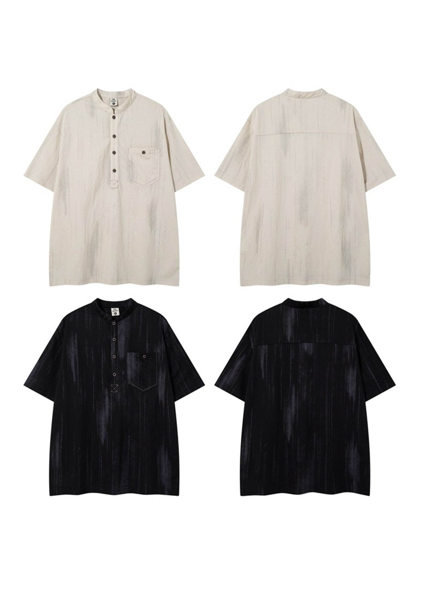 Retro Henley Short Sleeve T-shirt - Rick Circus