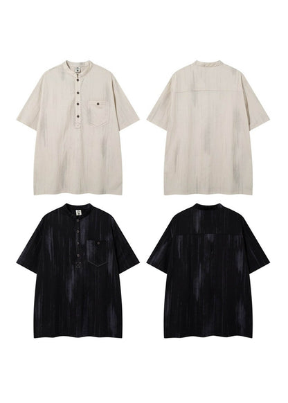 Retro Henley Short Sleeve T-shirt - Rick Circus