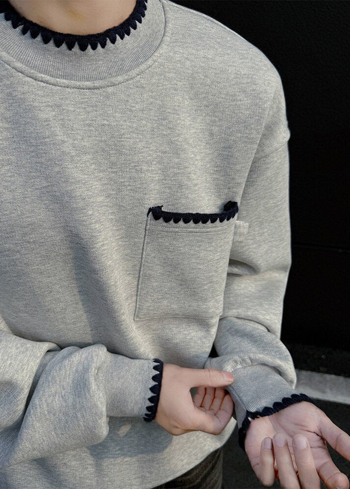 Retro - Inspired Contrast Trim Sweatshirt - Rick Circus