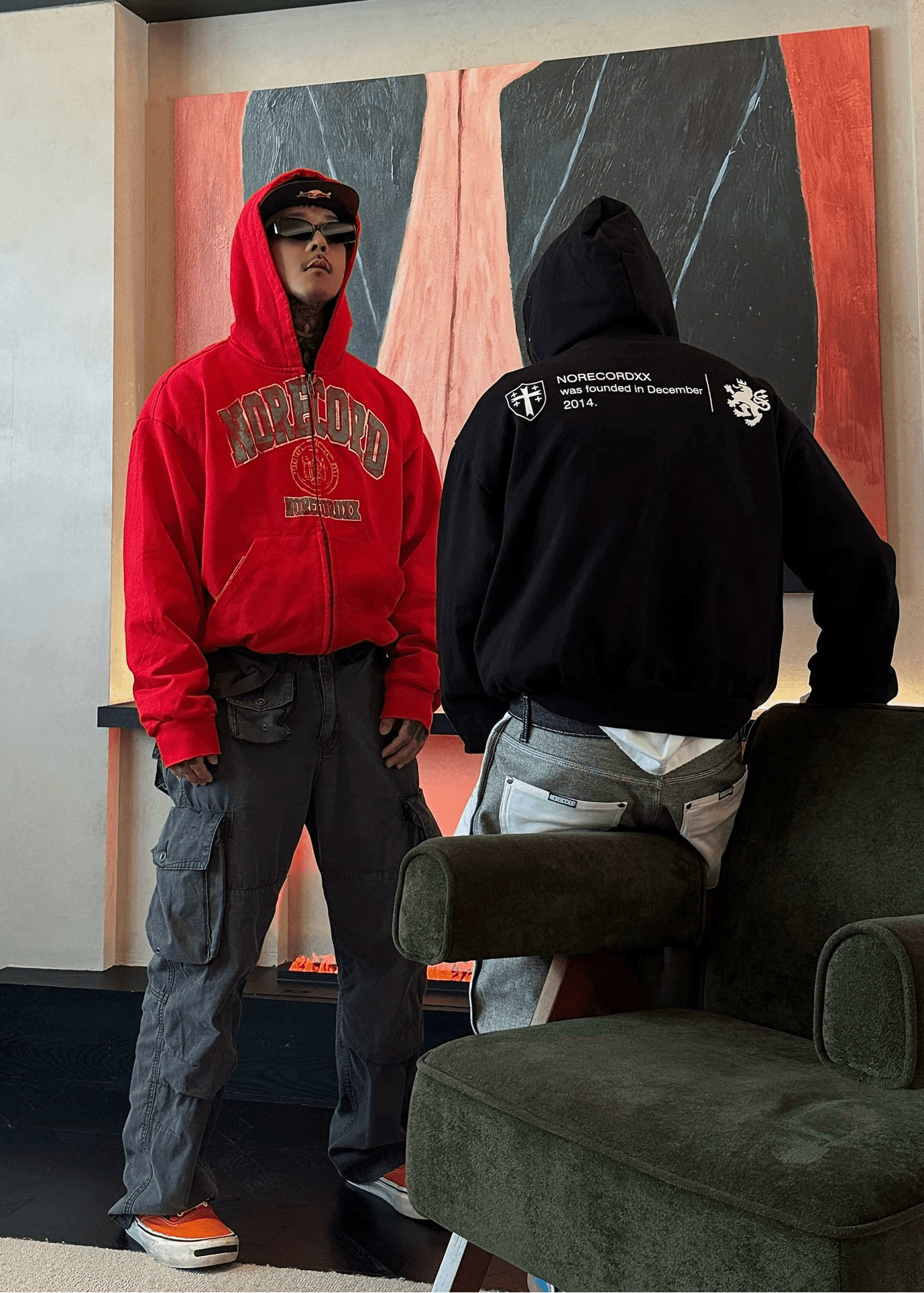 Retro Letter Print Zip Hoodie - Rick Circus
