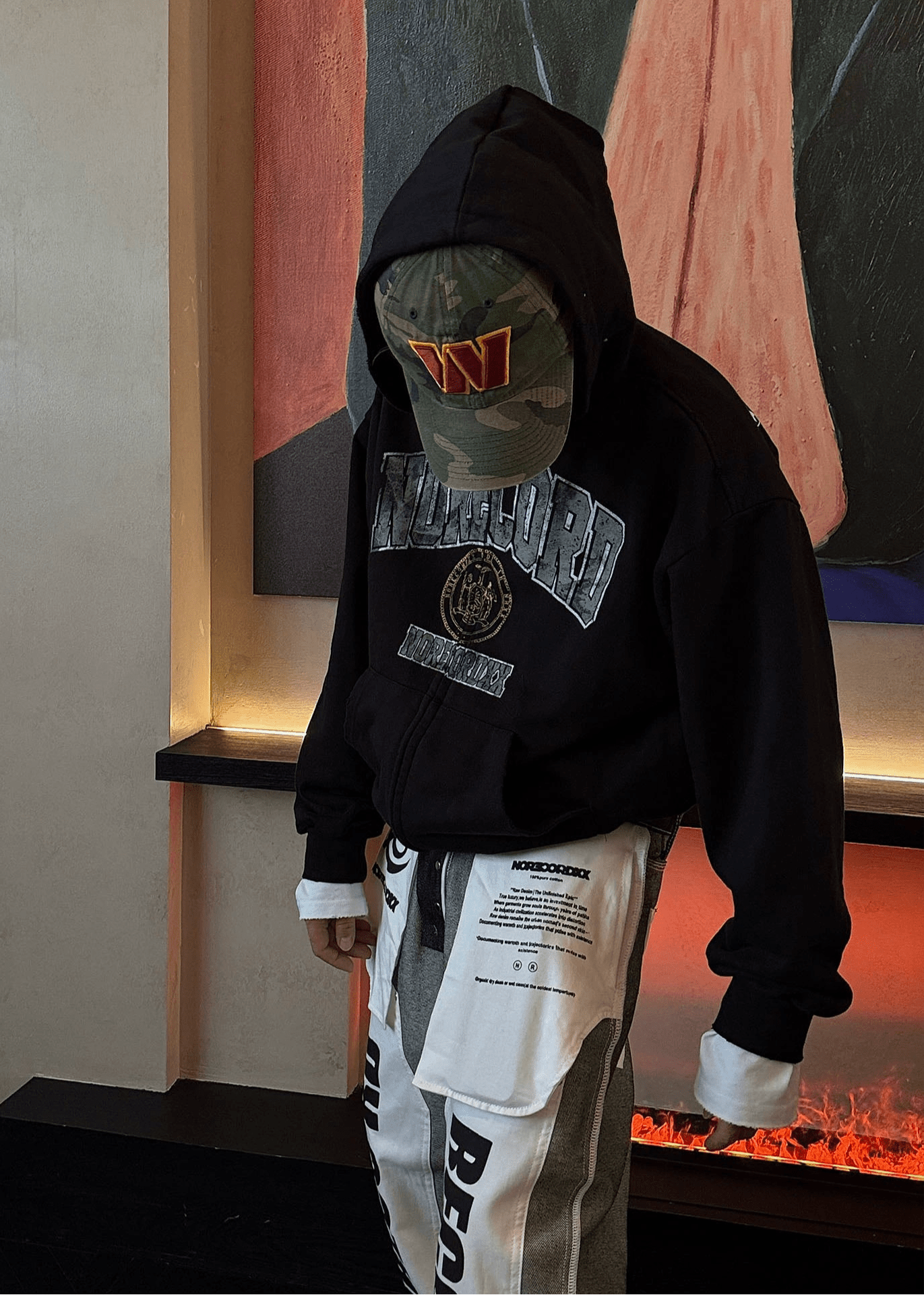 Retro Letter Print Zip Hoodie - Rick Circus