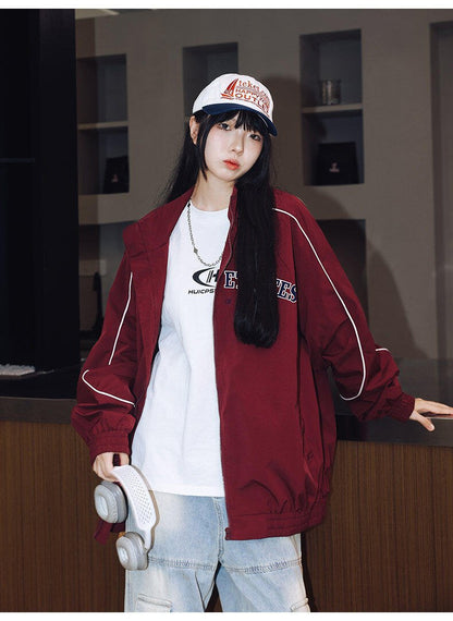 Retro Oversized Zip - Up Jacket - Rick Circus