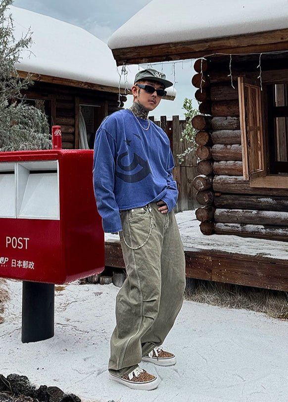 Retro Printed Long Sleeve Tee - Rick Circus