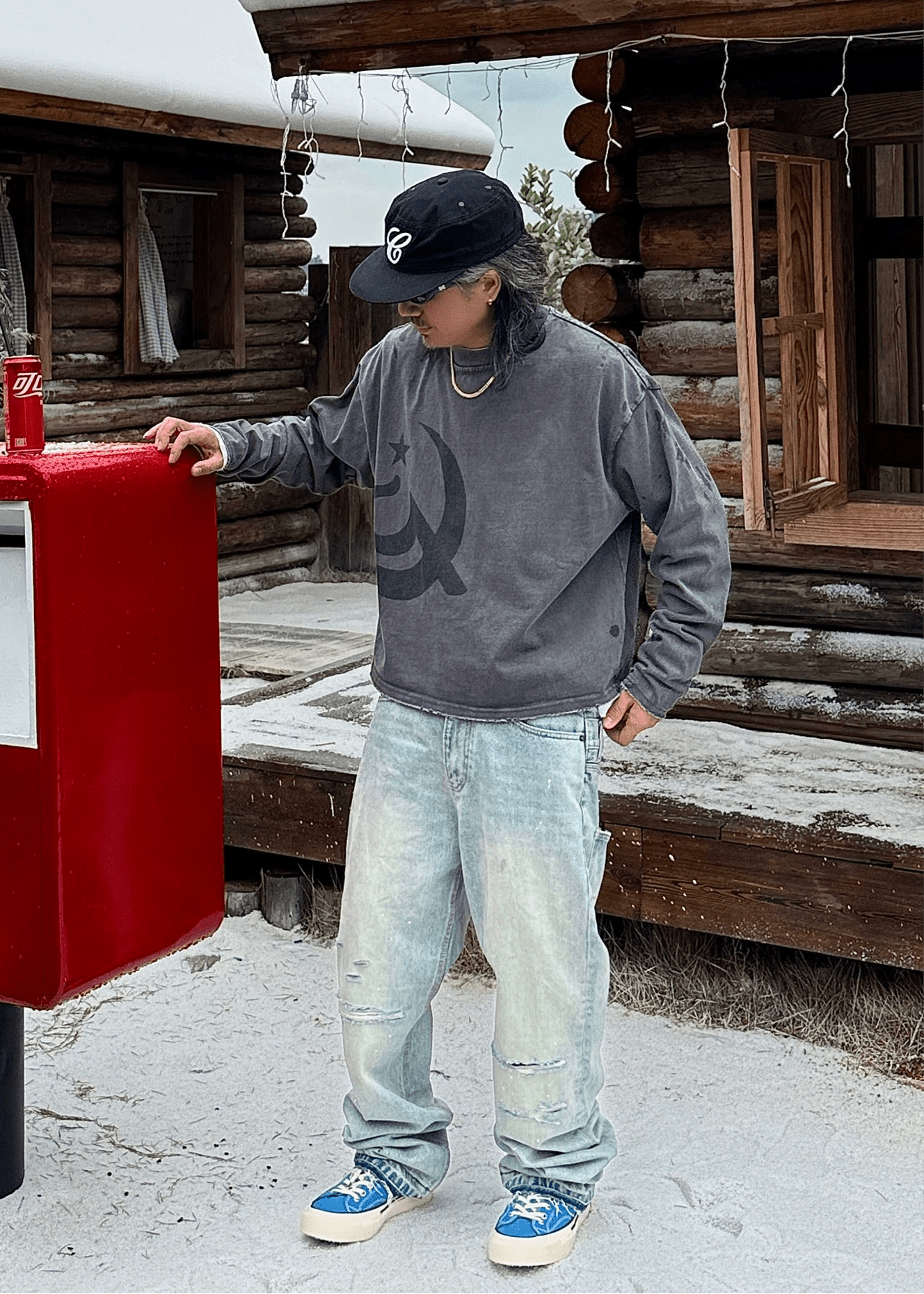 Retro Printed Long Sleeve Tee - Rick Circus