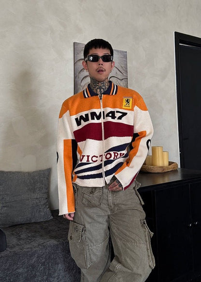 Retro Racing Knit Cardigan - Rick Circus