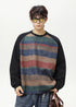 Retro Striped Oversized Crewneck Sweatshirt - Rick Circus