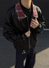 Reversible Leather & Plaid Bomber Jacket - Rick Circus
