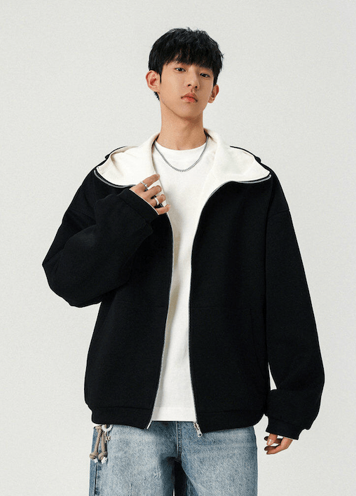 Reversible Oversized Zip - Up Hoodie - Rick Circus