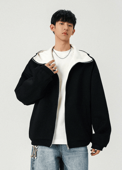 Reversible Oversized Zip - Up Hoodie - Rick Circus