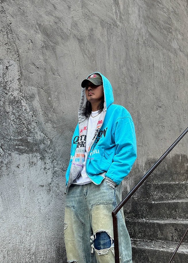 Reversible Printed Zip Hoodie - Rick Circus