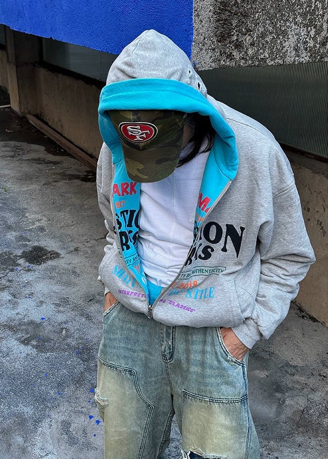 Reversible Printed Zip Hoodie - Rick Circus