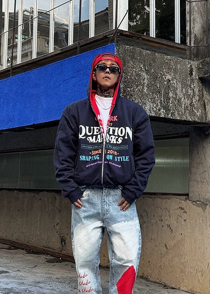 Reversible Printed Zip Hoodie - Rick Circus