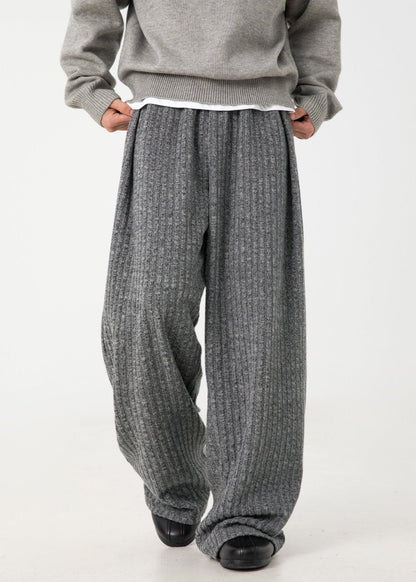 Ribbed Knit Wide - Leg Pants - Rick Circus