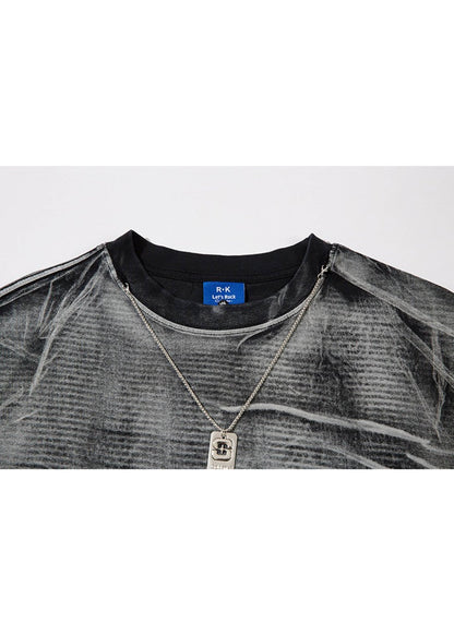 Scratch Print Gradient T-Shirt - Rick Circus