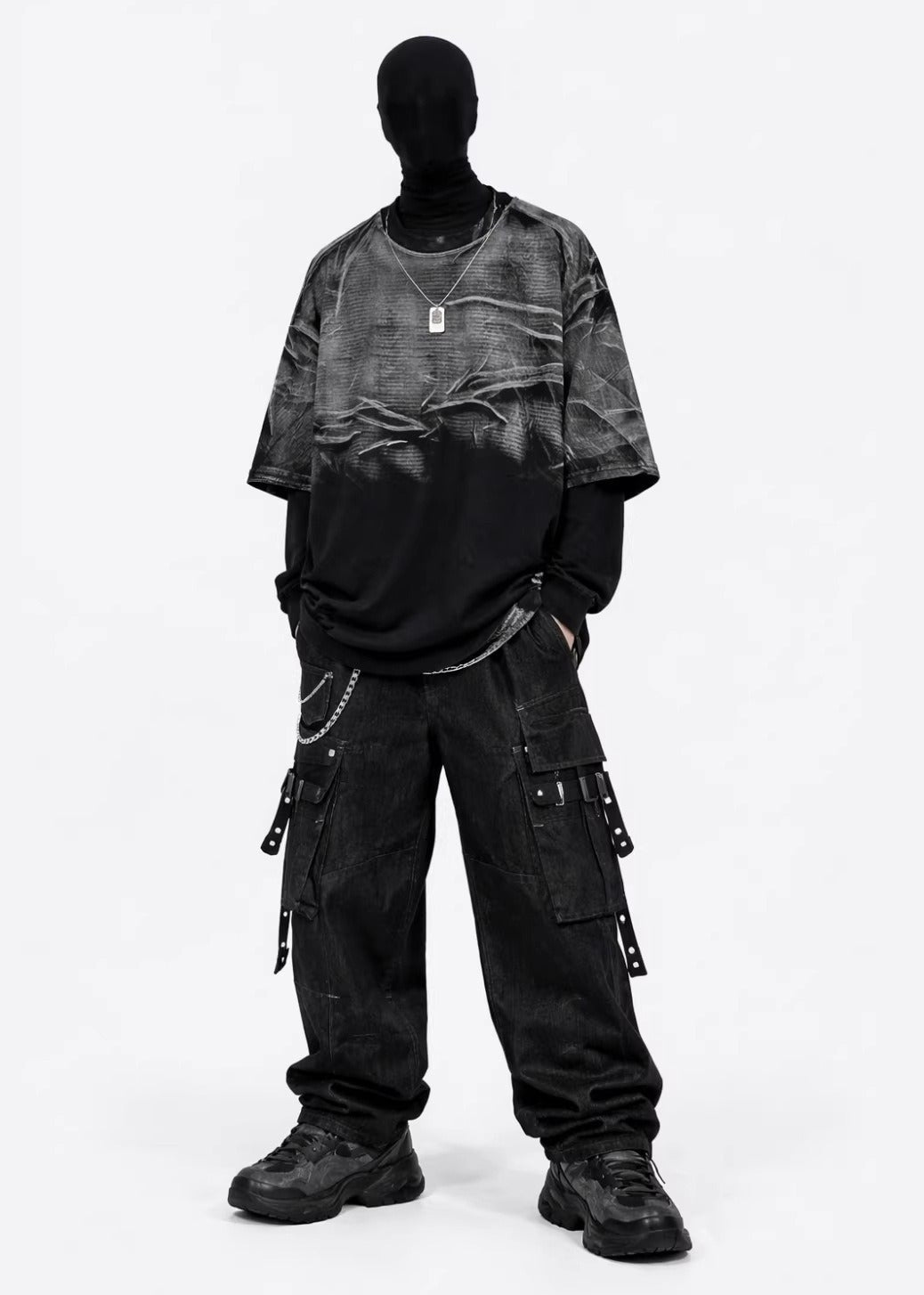 Scratch Print Gradient T-Shirt - Rick Circus