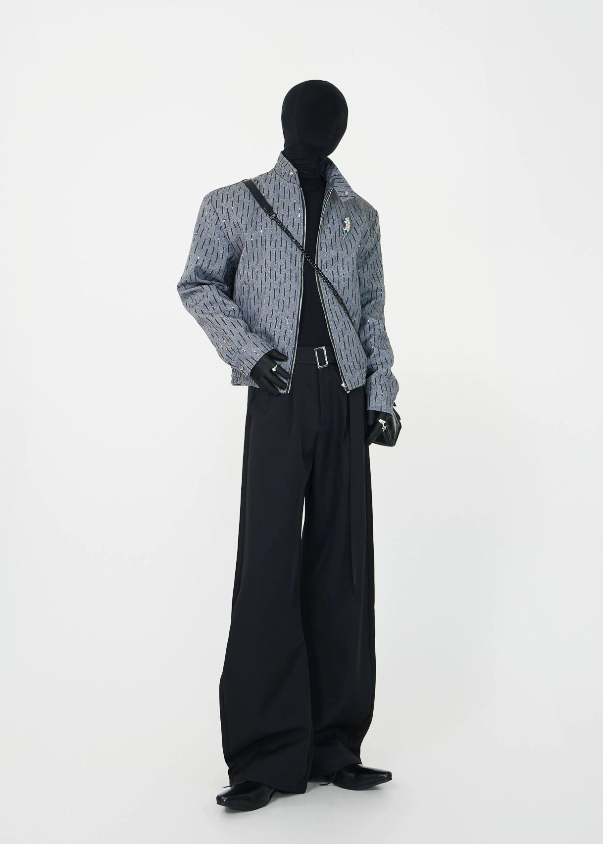 Shimmer Texture Cropped Jacket - Rick Circus