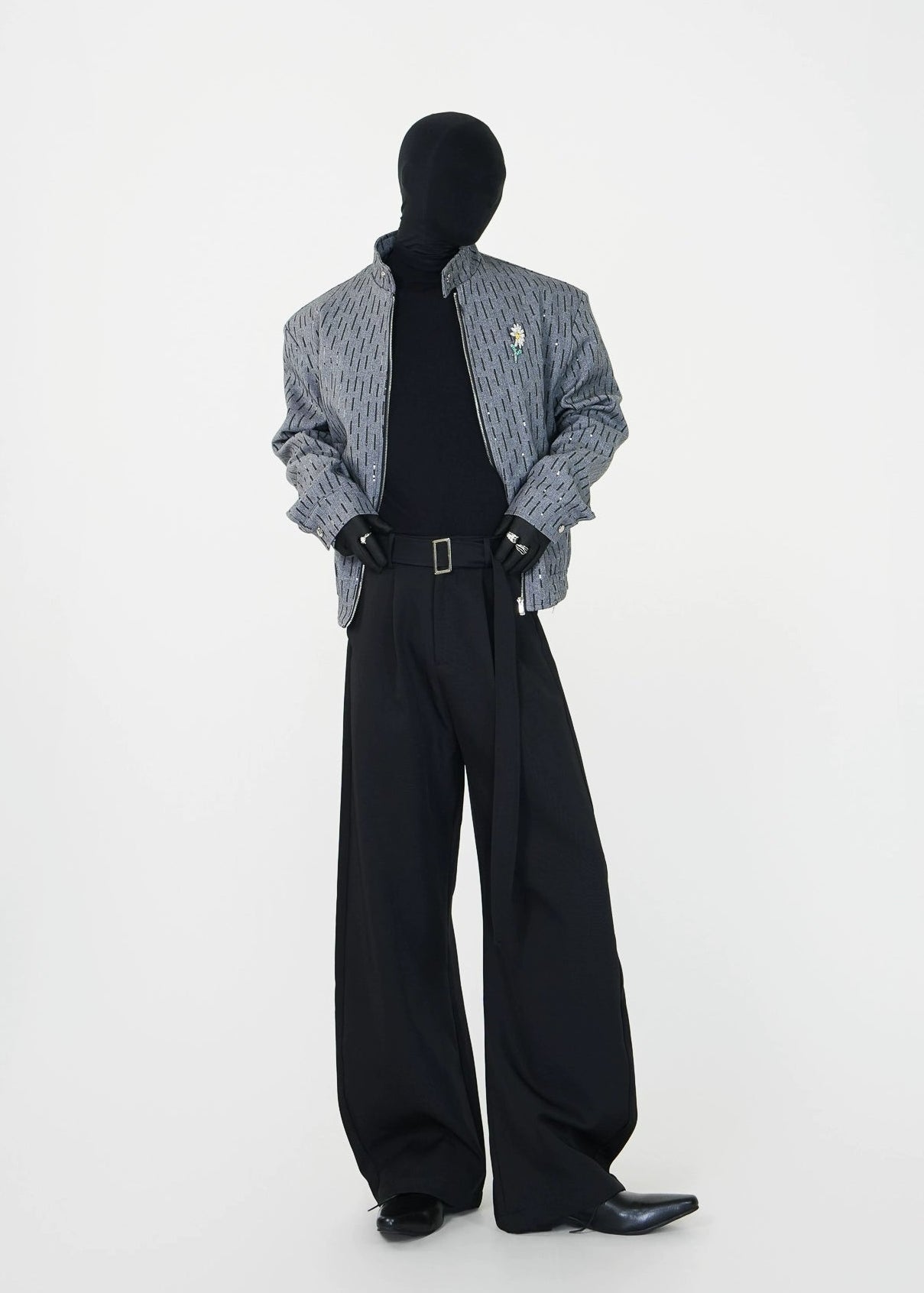 Shimmer Texture Cropped Jacket - Rick Circus