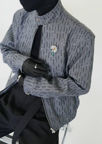 Shimmer Texture Cropped Jacket - Rick Circus