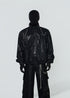 Shiny Coated Stand Collar Biker Jacket - Rick Circus