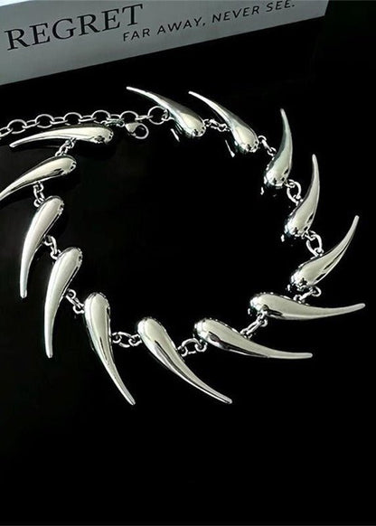 Silver Thorn Statement Necklace - Rick Circus
