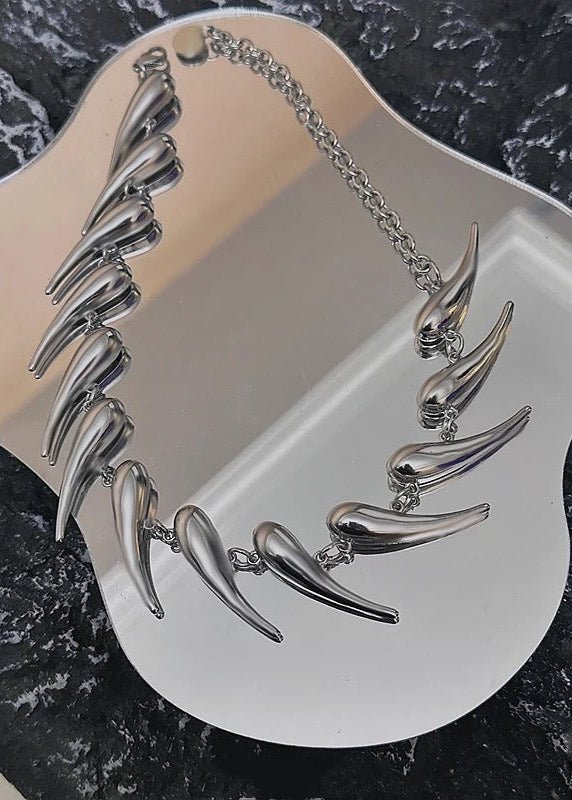 Silver Thorn Statement Necklace - Rick Circus