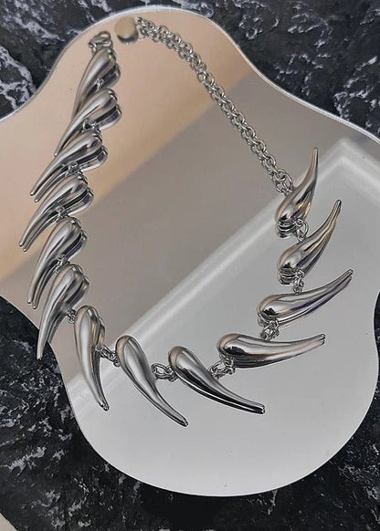 Silver Thorn Statement Necklace - Rick Circus