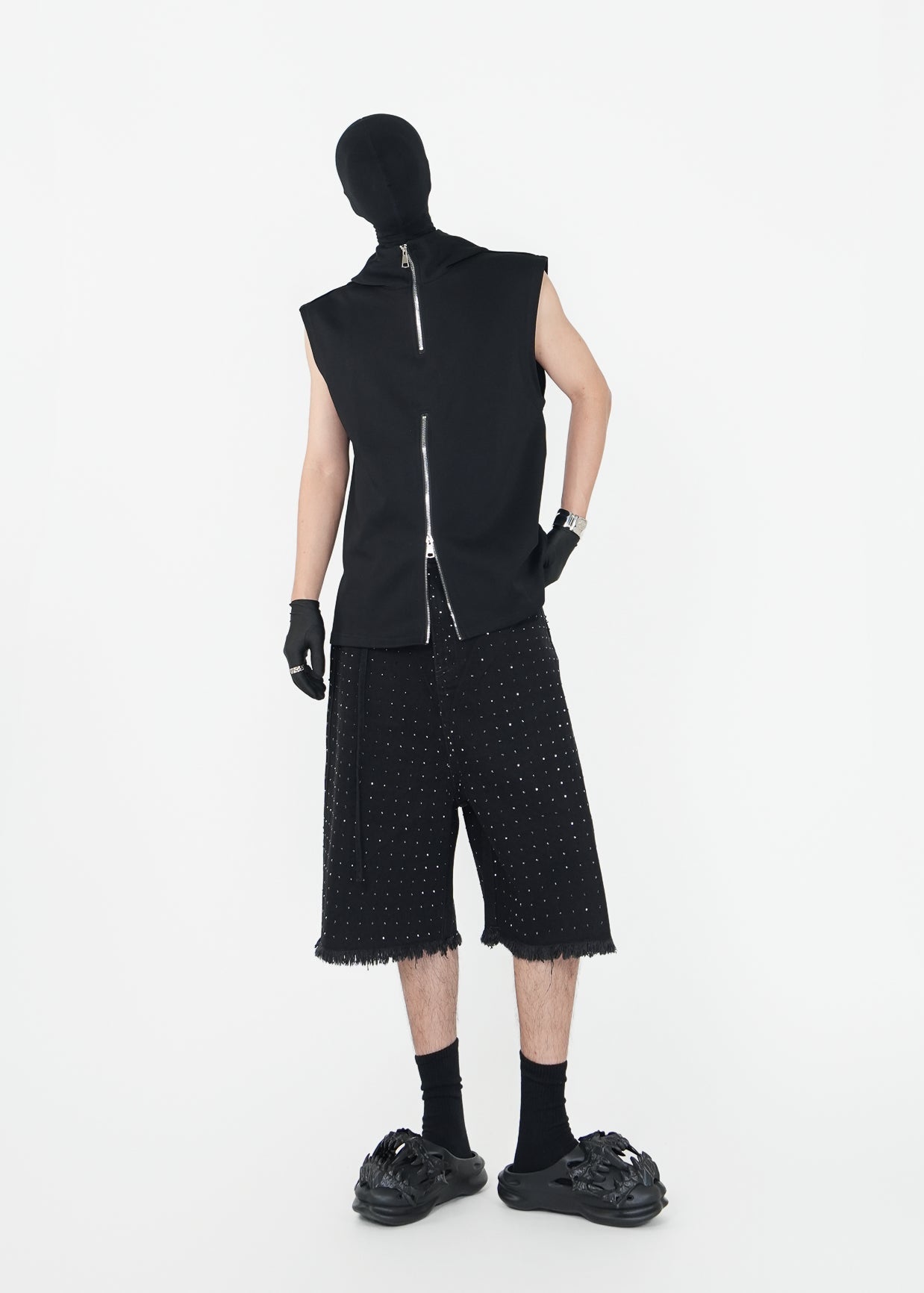 Sleeveless Hoodie Zip Vest - Rick Circus