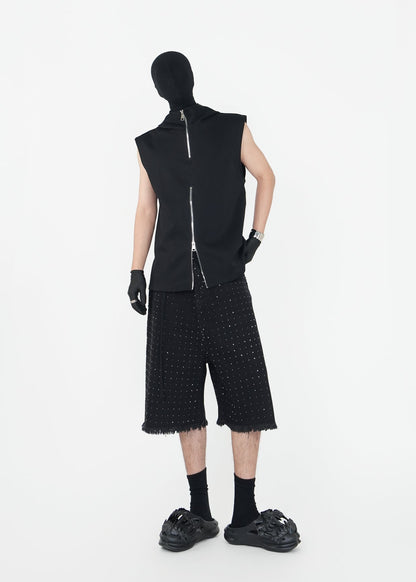 Sleeveless Hoodie Zip Vest - Rick Circus