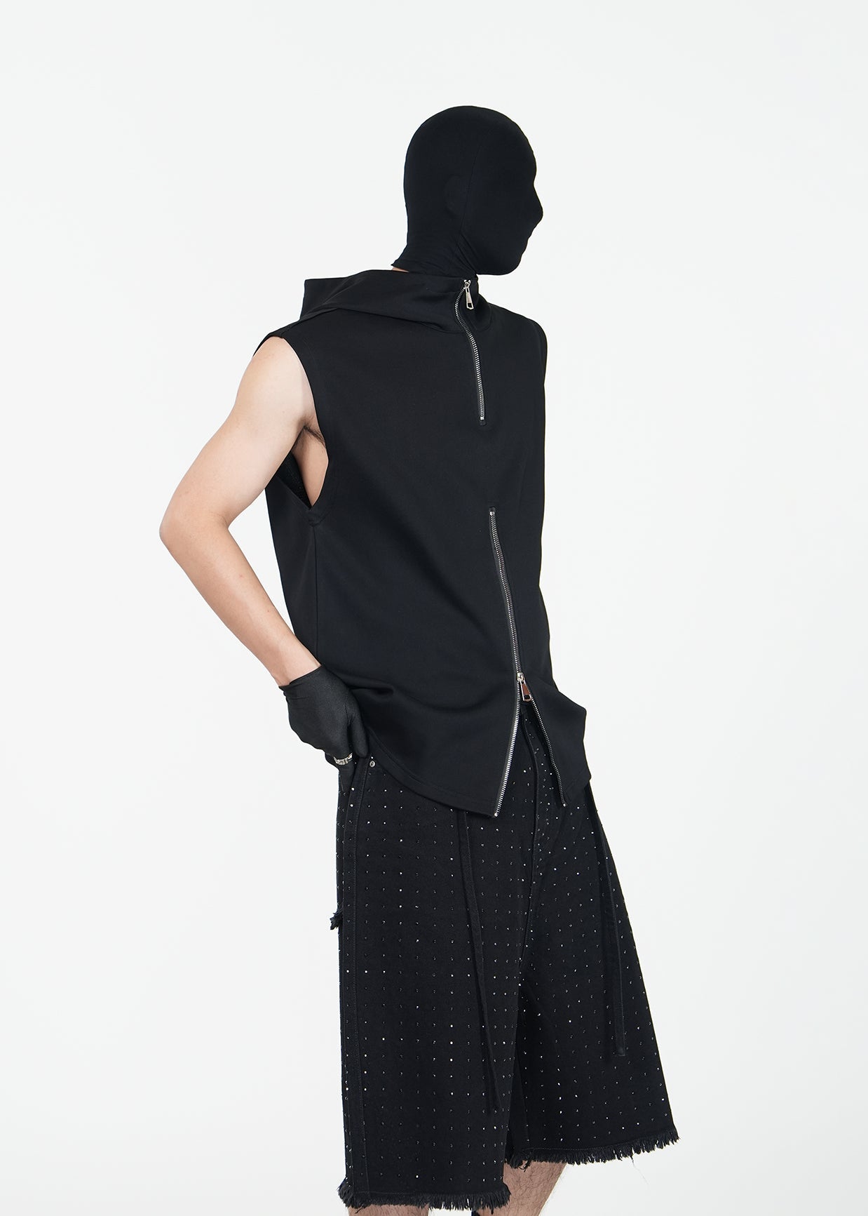 Sleeveless Hoodie Zip Vest - Rick Circus