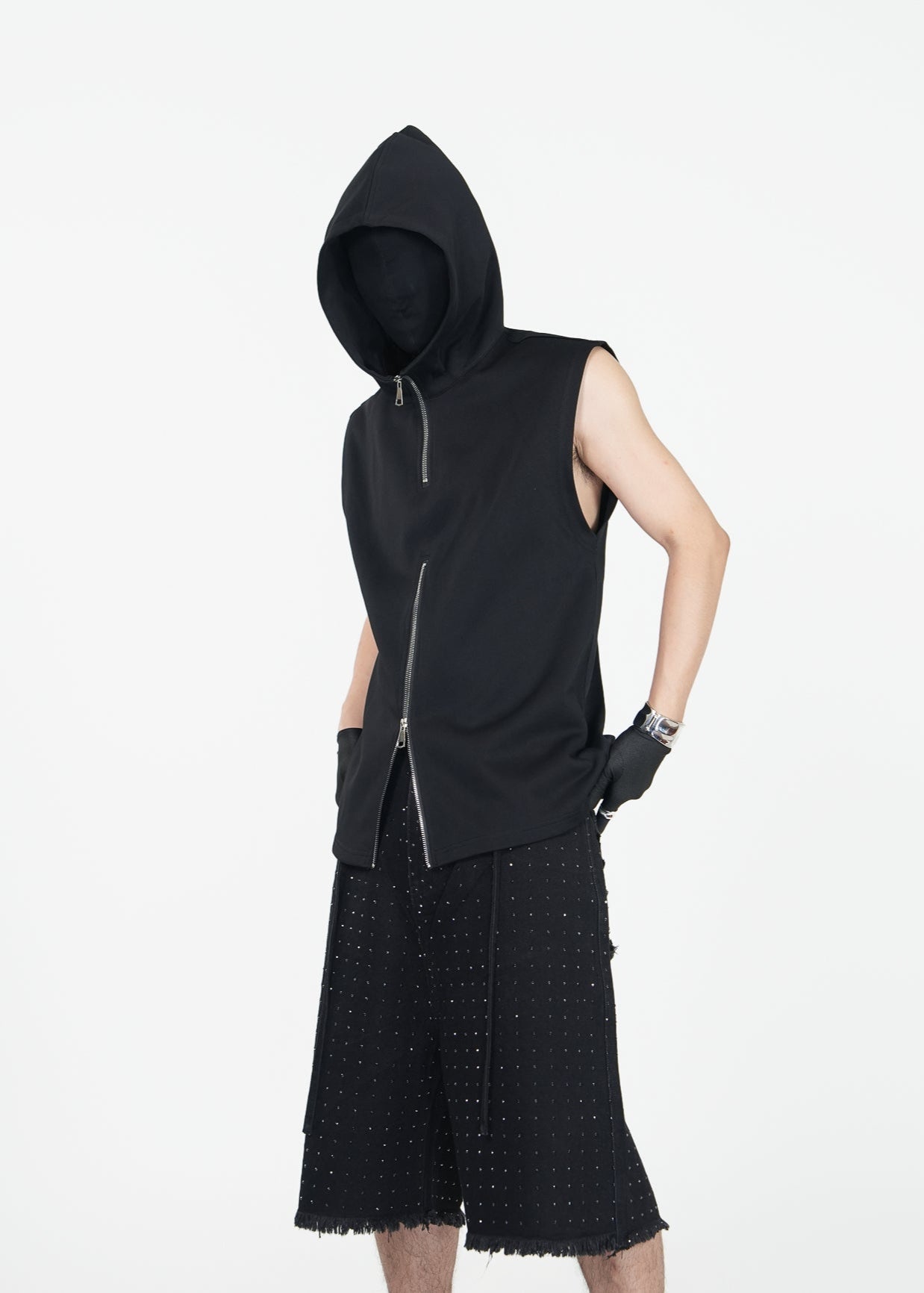 Sleeveless Hoodie Zip Vest - Rick Circus