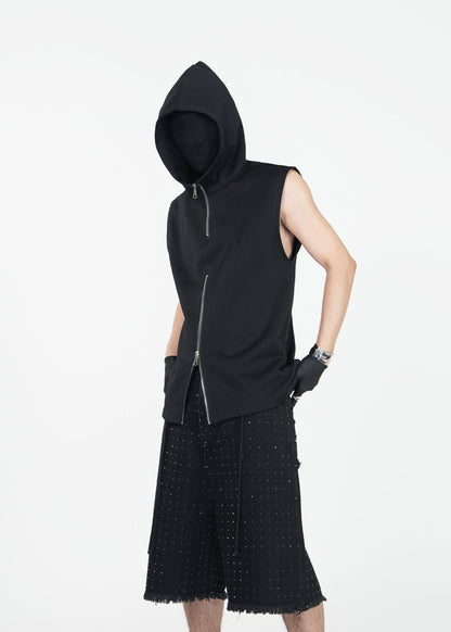 Sleeveless Hoodie Zip Vest - Rick Circus