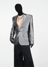 Slim Fit Liquid Silver Blazer - Rick Circus