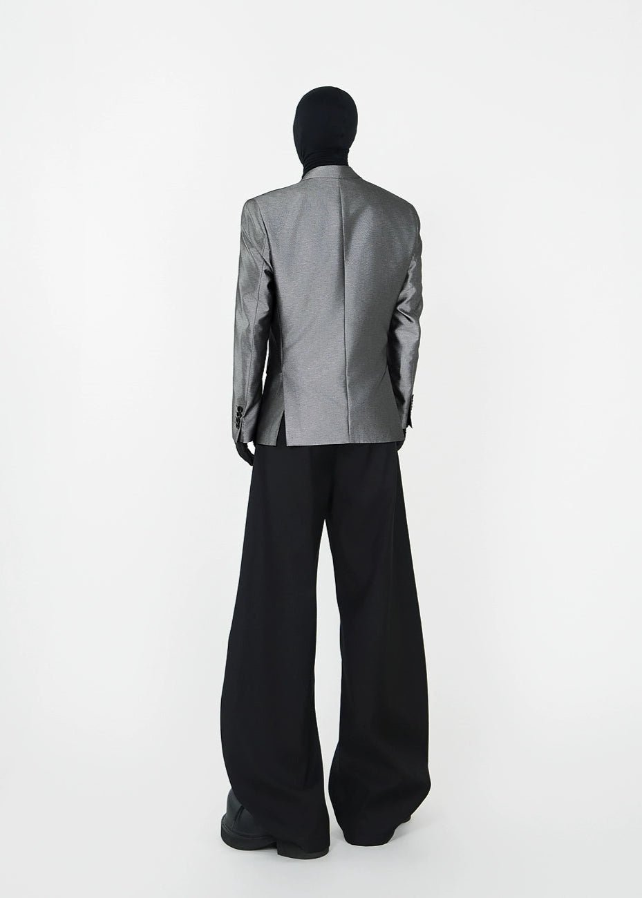 Slim Fit Liquid Silver Blazer - Rick Circus