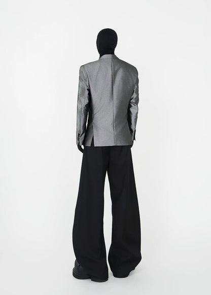Slim Fit Liquid Silver Blazer - Rick Circus