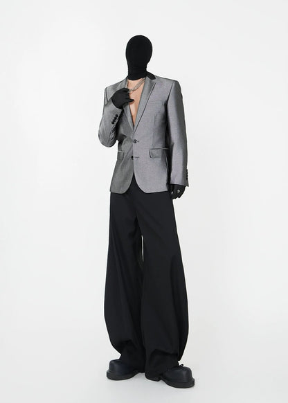 Slim Fit Liquid Silver Blazer - Rick Circus