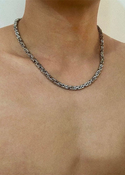 Stainless Steel Box Link Punk Necklace - Rick Circus