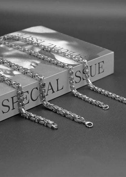 Stainless Steel Box Link Punk Necklace - Rick Circus